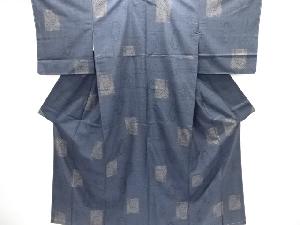 未使用品　色紙に花模様織り出し本場泥大島紬着物(7マルキ)